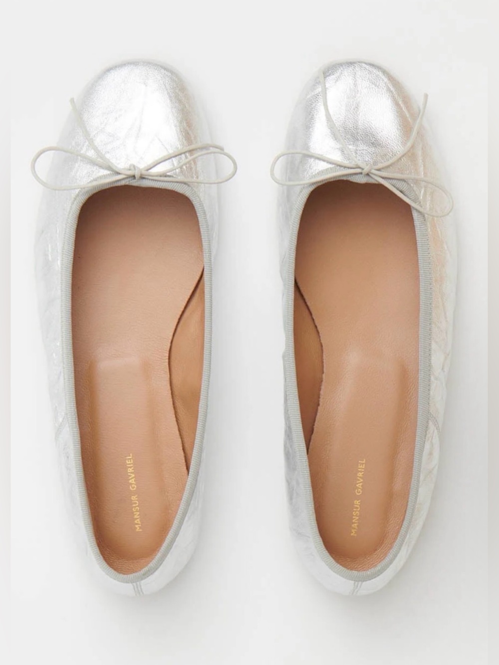 Mansur Gavriel Dance Ballerina in Crinkle Silver